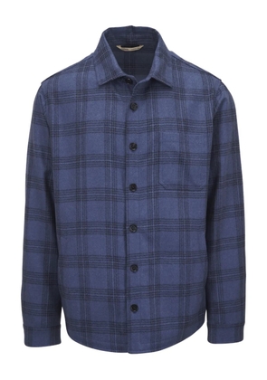 Maurizio Baldassari checked virgin-wool shirt jacket - Blue