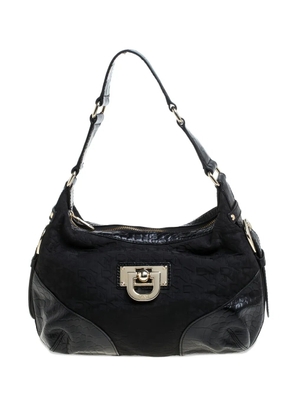 DKNY Vintage medium monogram canvas leather shoulder bag - Black