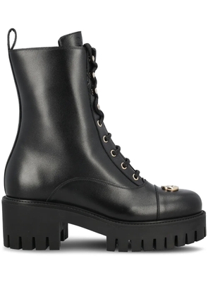 Gucci round-toe lace-up boots - Black