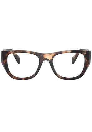 Prada Eyewear geometric-frame glasses - Brown
