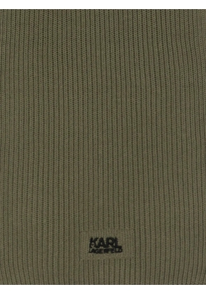 Karl Lagerfeld ribbed logo scarf - Green