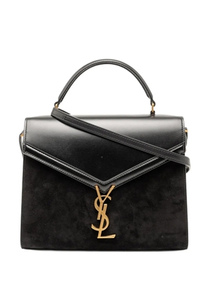 Saint Laurent Pre-Owned 2019 Medium Calfskin and Suede Classic Monogram Cassandra Top Handle Bag satchel - Black