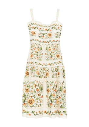 Agua By Agua Bendita Nispero Uchuva strappy floral midi dress - Neutrals