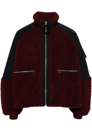 JW Anderson colour-block fleece bomber jacket - Red