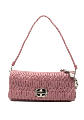 Miu Miu Pre-Owned 2010-2025 Matelasse Nappa Crystal Chain satchel - Pink