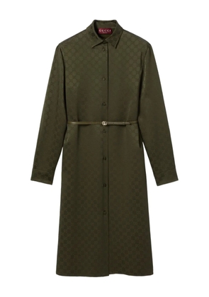 Gucci classic-collar shirt midi dress - Green