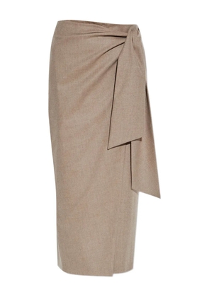 Max Mara Bingo wrap-tie midi skirt - Neutrals