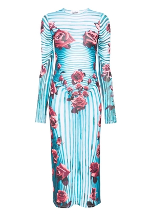 Jean Paul Gaultier Flower Body Morphing midi dress - Blue