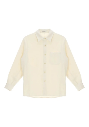 Auralee homespun tweed shirt blouson - White