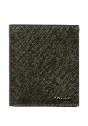 Prada metal lettering saffiano leather wallet - Green