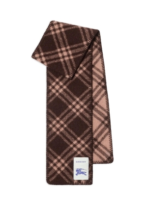 Burberry Check-pattern wool scarf - Brown