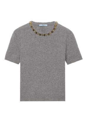 Prada round-neck ribbed sweater - Grey
