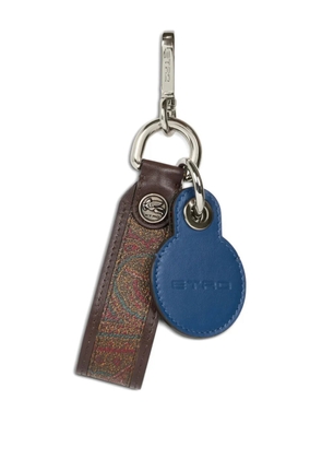 ETRO Arnica paisley-pattern leather keyrings - Blue