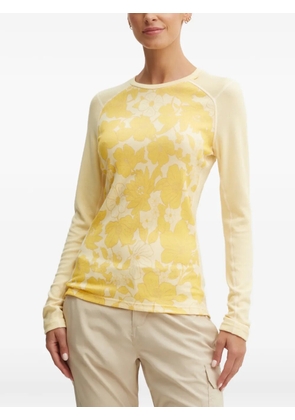 Helly Hansen floral crew-neck base-layer top - Yellow