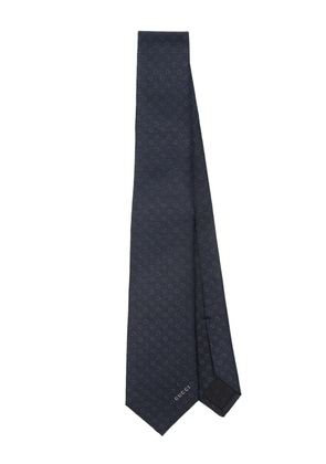 Gucci Horsebit-detail silk tie - Blue