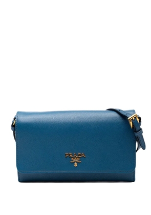 Prada Pre-Owned 2010-2025 Saffiano Wallet on Strap crossbody bag - Blue