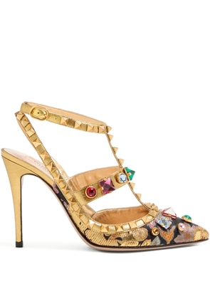 Valentino Garavani 100mm Rockstud pumps - Gold