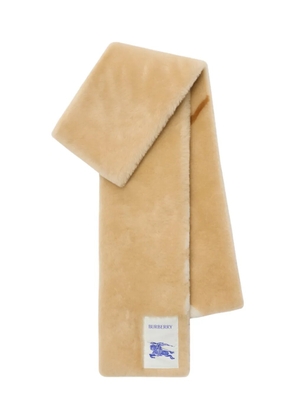 Burberry Equestrian Knight Design check shearling scarf - Neutrals