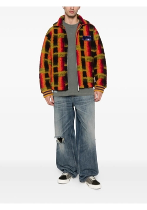 GCDS textured zip-up jacket - Brown