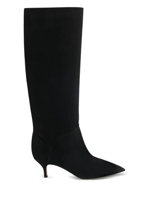 Casadei pointed flat knee-high boots - Black