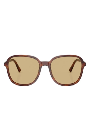 Miu Miu Eyewear logo geometric sunglasses - Brown