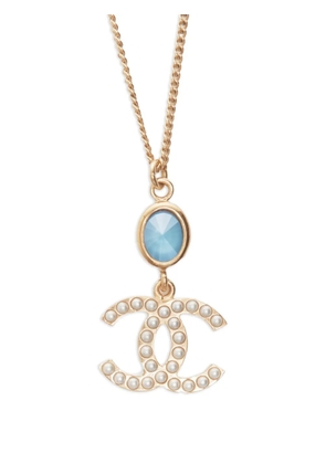 CHANEL Pre-Owned 2020 Chanel CC Mark faux pearl necklace - Gold