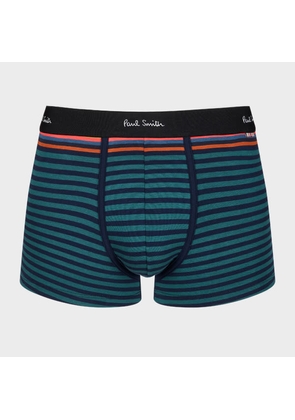 Paul Smith Teal and Navy Stripe Boxer Briefs Blue