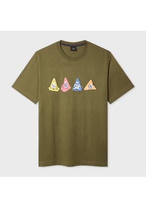 PS Paul Smith Khaki 'Cones' Print T-Shirt Green