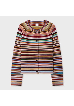 Paul Smith Women's Merino Wool 'Signature Stripe' Cardigan Multicolour