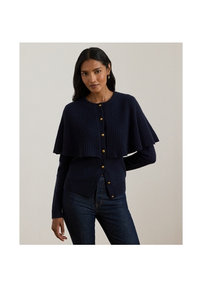 Wool-Cashmere Capelet Cardigan