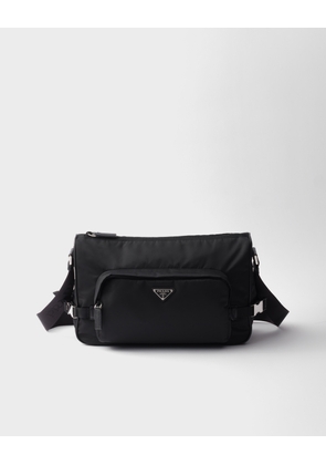 Large Re-Nylon and Saffiano leather shoulder bag