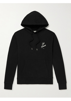 CAFÉ KITSUNÉ - Logo-Print Cotton-Jersey Hoodie - Men - Black - XS