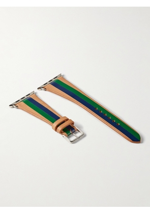 La Californienne - Ivy Striped Leather Watch Strap - Men - Green