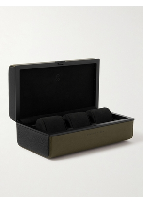 Charles Simon - Eaton Full-Grain Leather Three-Piece Travel Watch Case - Men - Green