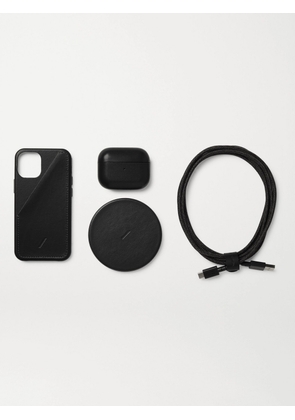 NATIVE UNION - Leather iPhone 12 Accessories Bundle - Men - Black