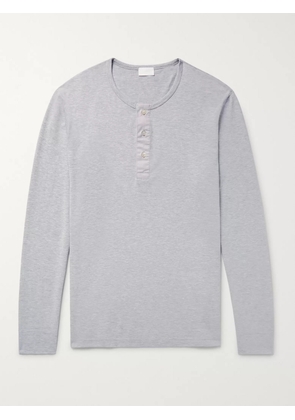 HANDVAERK - Pima Cotton-Jersey Henley Pyjama Shirt - Men - Gray - S