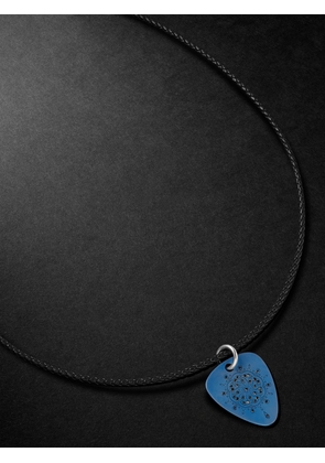 JENNY DEE JEWELRY - Intuition Mandalic Titanium, Leather and Diamond Necklace - Men - Blue