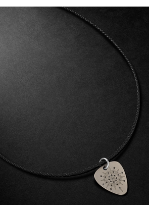 JENNY DEE JEWELRY - Strength Mandalic Titanium, Leather and Diamond Necklace - Men - White