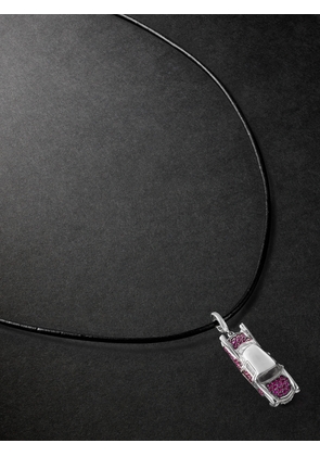 ANNOUSHKA - Cadillac Car 18-Karat White Gold, Multi-Stone and Diamond Pendant Necklace - Men - Purple