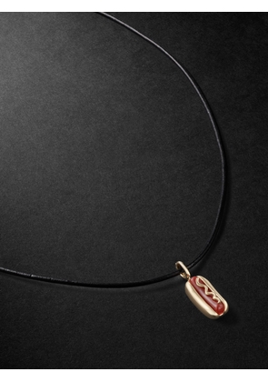 ANNOUSHKA - Hot Dog 18-Karat Gold and Agate Necklace Pendant - Men - Red