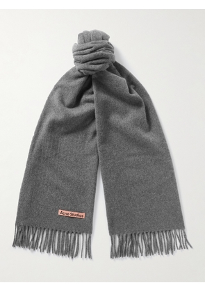 Acne Studios - Canada Logo-Detailed Fringed Cashmere Scarf - Men - Gray