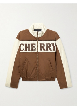 Cherry Los Angeles - Pit Crew Logo-Print Padded Shell Jacket - Men - Brown - S