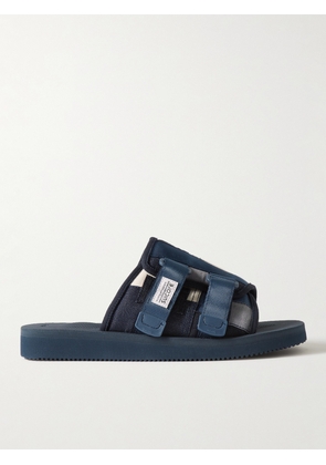 SUICOKE - KAW-VS Webbing and Suede-Trimmed Denim Sandals - Men - Blue - US 6