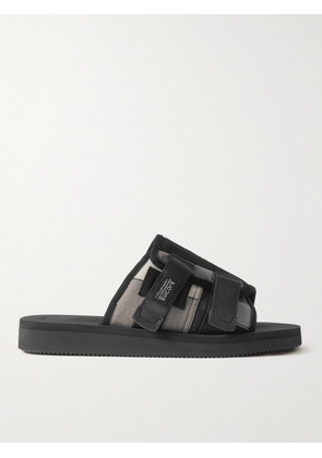 SUICOKE - KAW-VS Webbing and Suede-Trimmed Denim Sandals - Men - Black - US 6