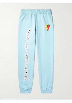 SKY HIGH FARM - Tapered Logo-Print Organic Cotton-Jersey Sweatpants - Men - Blue - S