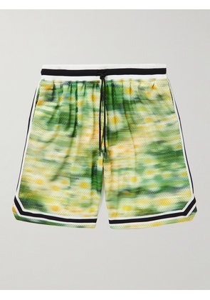 JOHN ELLIOTT - Game Wide-Leg Printed Mesh Drawstring Shorts - Men - Green - S