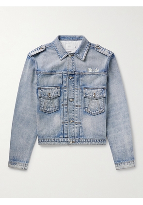 Rhude - Lamborghini Logo-Embroidered Denim Jacket - Men - Blue - S