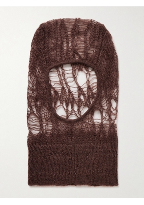 Rick Owens - Open-Knit Balaclava - Men - Brown
