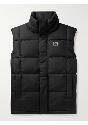66 NORTH - Dyngja Logo-Embroidered Quilted Recycled-Shell Down Gilet - Men - Black - XS