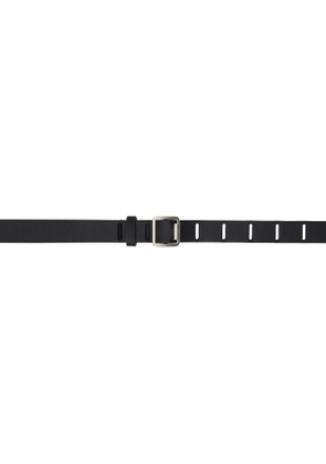 YOKE Black Narrow Leather Belt